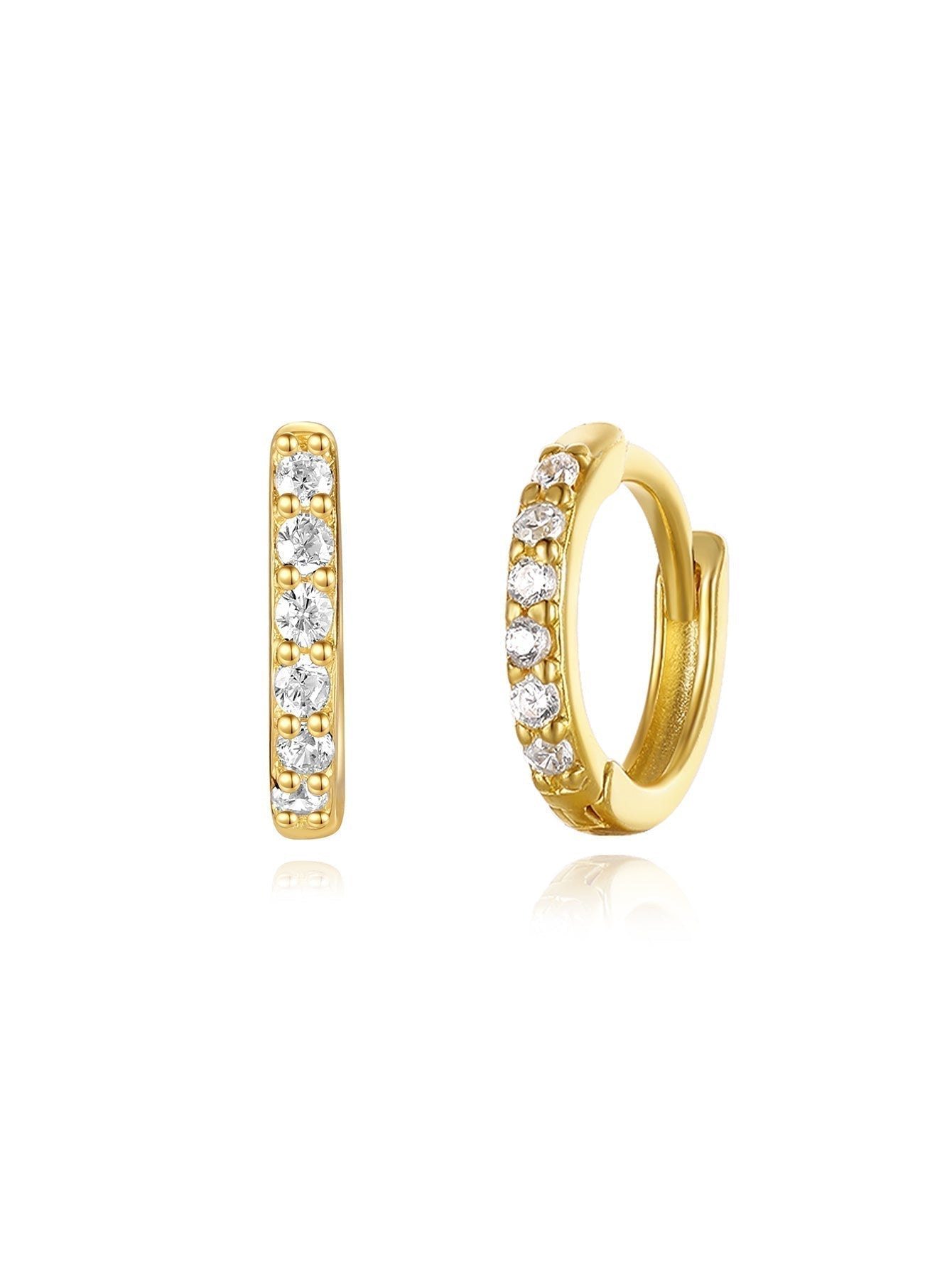 Nora – Delicati orecchini in oro dalla forma chiara.