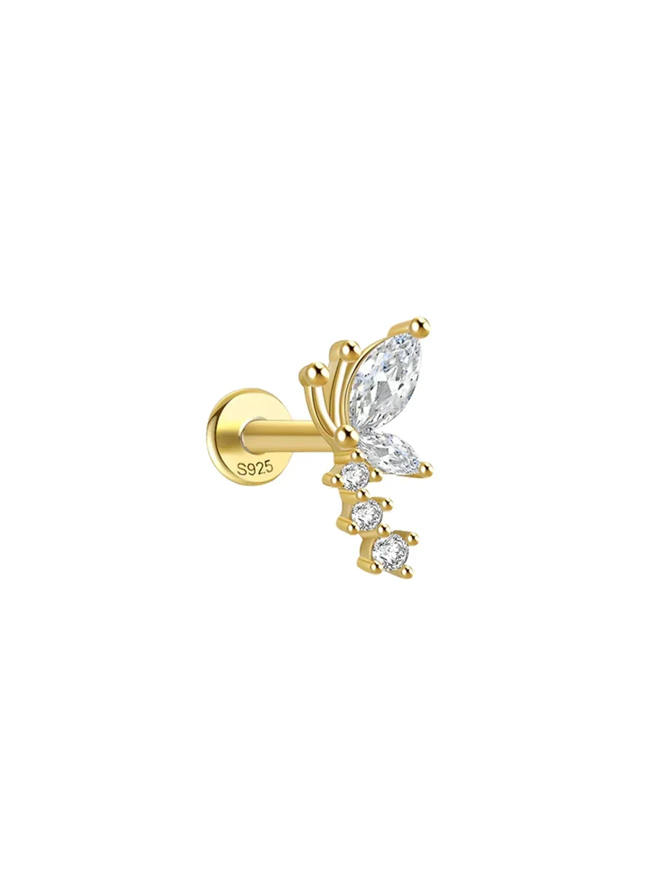 Eva-Marie – Delicati orecchini in oro dalla forma fluida.