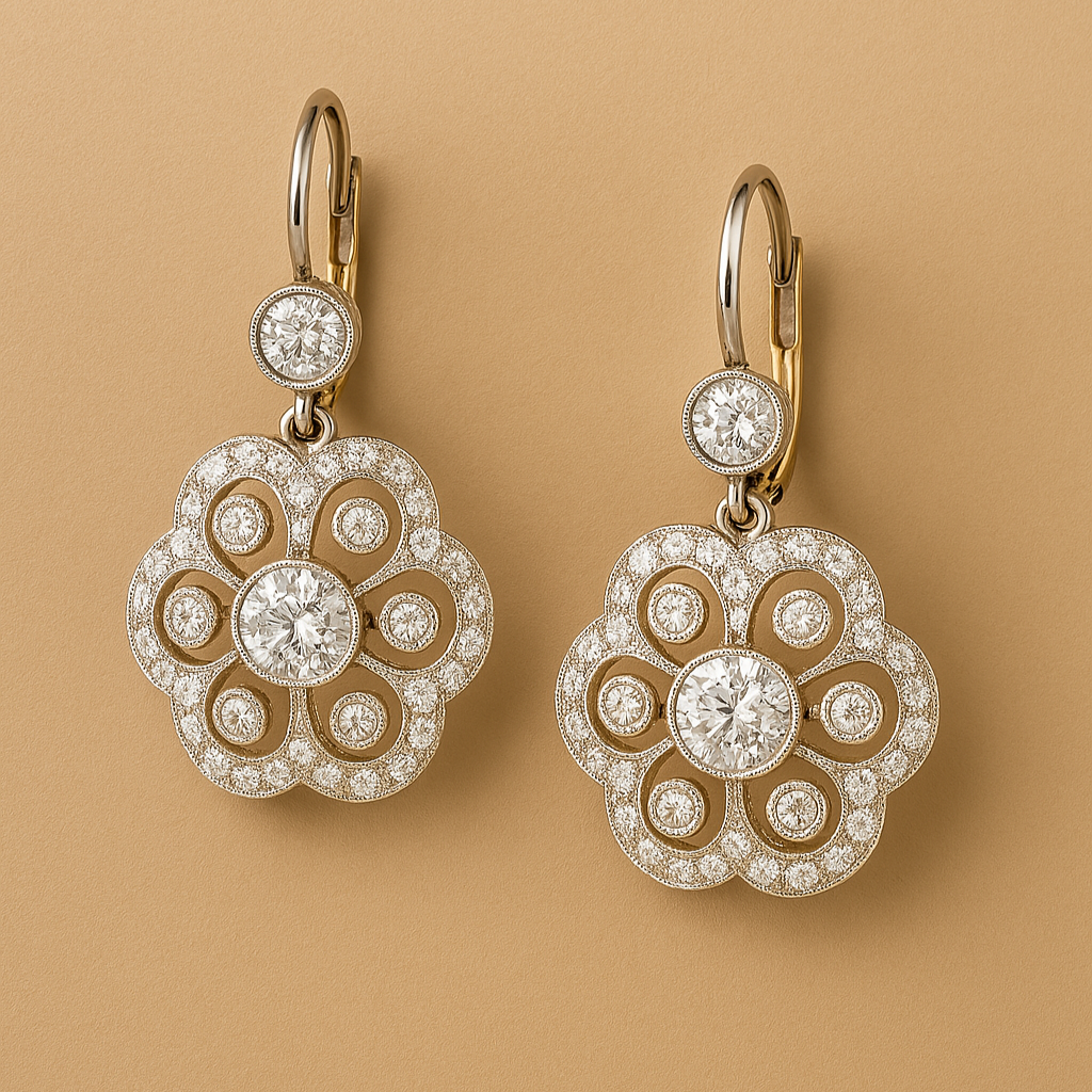 Magdalena – Orecchini vintage a mandala con cristalli