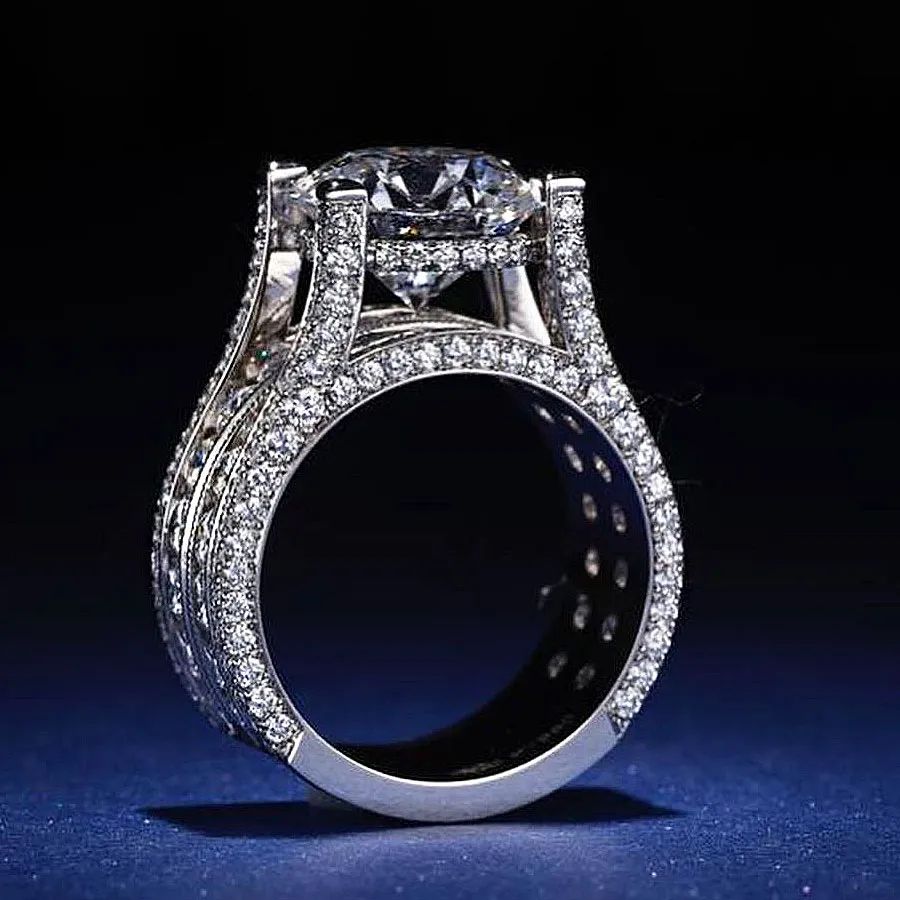 Jasmin – Anello con diamanti lucidi e montatura vintage
