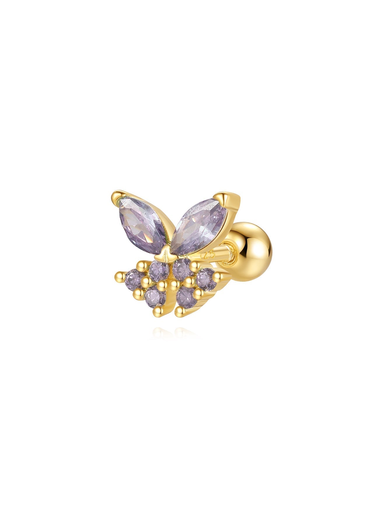 Isabela – Delicati orecchini in oro dalla forma geometrica.