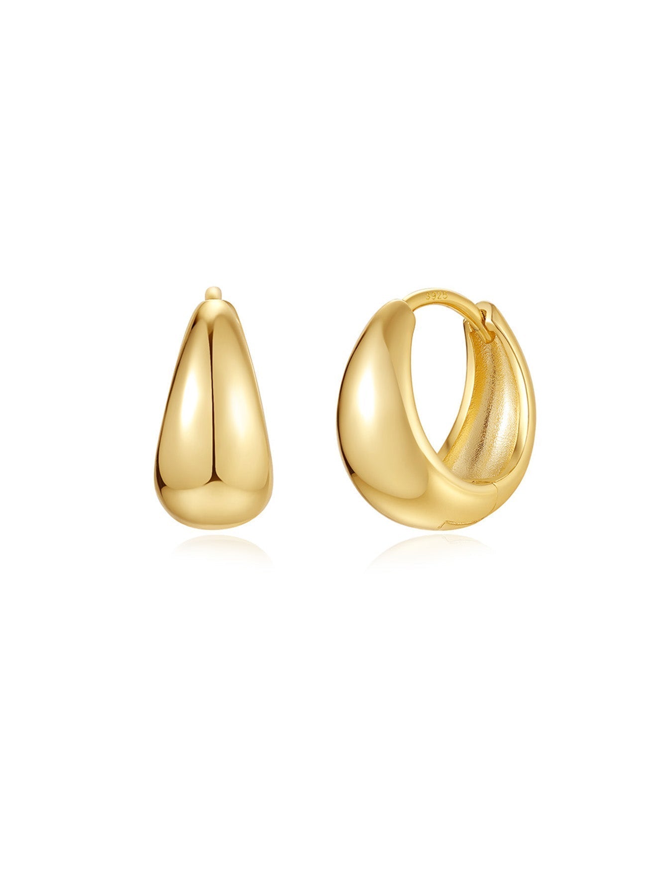 Rosalie – Delicati orecchini in oro dalla struttura curva.