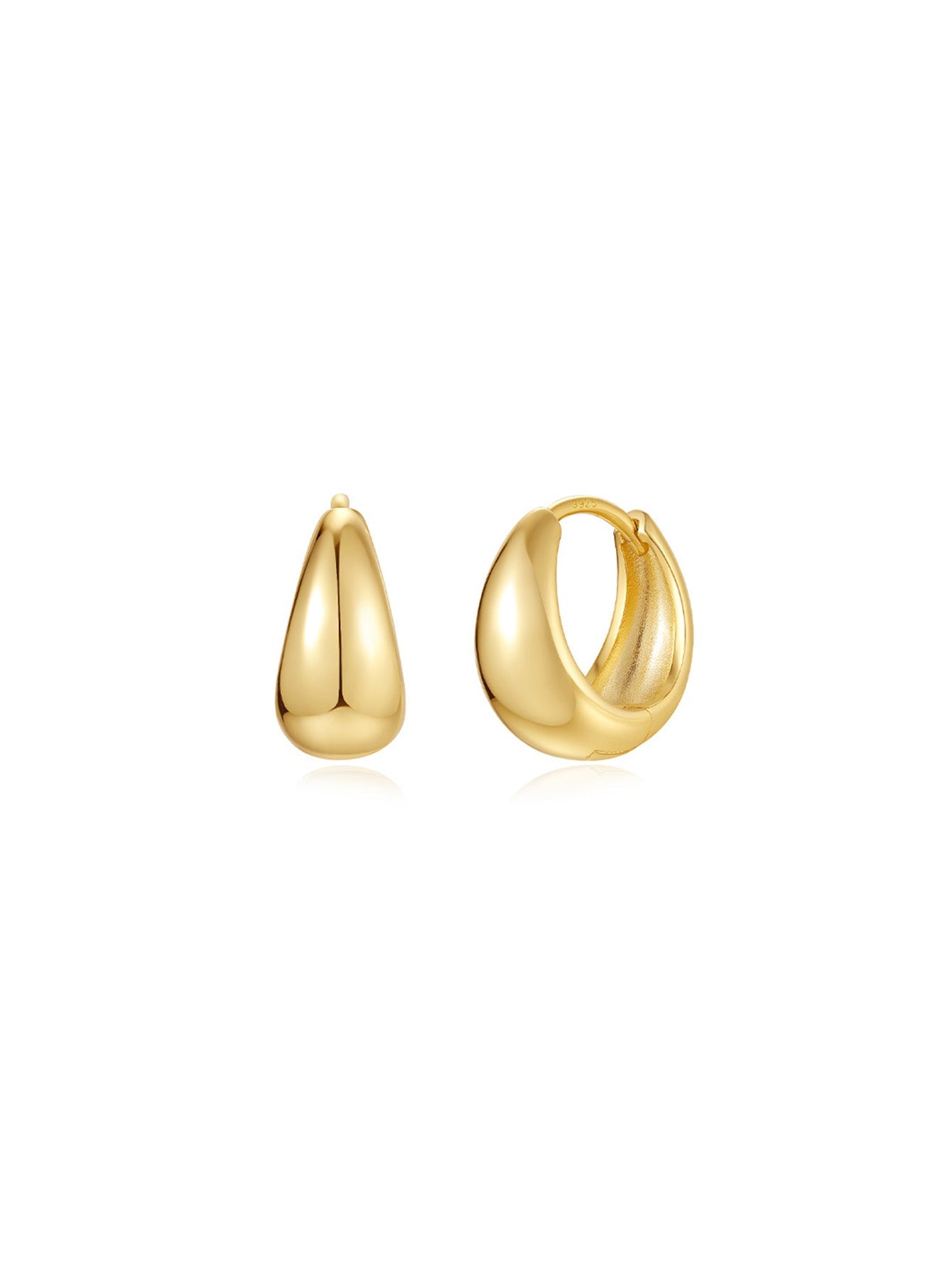 Rosalie – Delicati orecchini in oro dalla struttura curva.