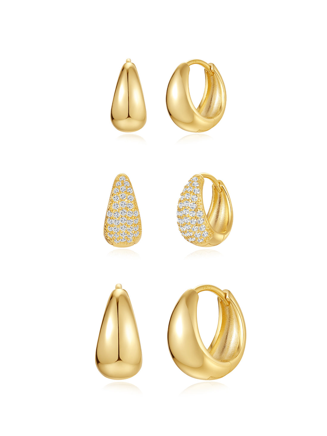 Rosalie – Delicati orecchini in oro dalla struttura curva.