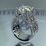 Jasmin – Anello con diamanti lucidi e montatura vintage