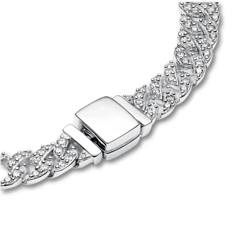 Bracciale cubano con moissanite