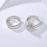 Beatrix – Anello doppio con incastonatura a pavé.