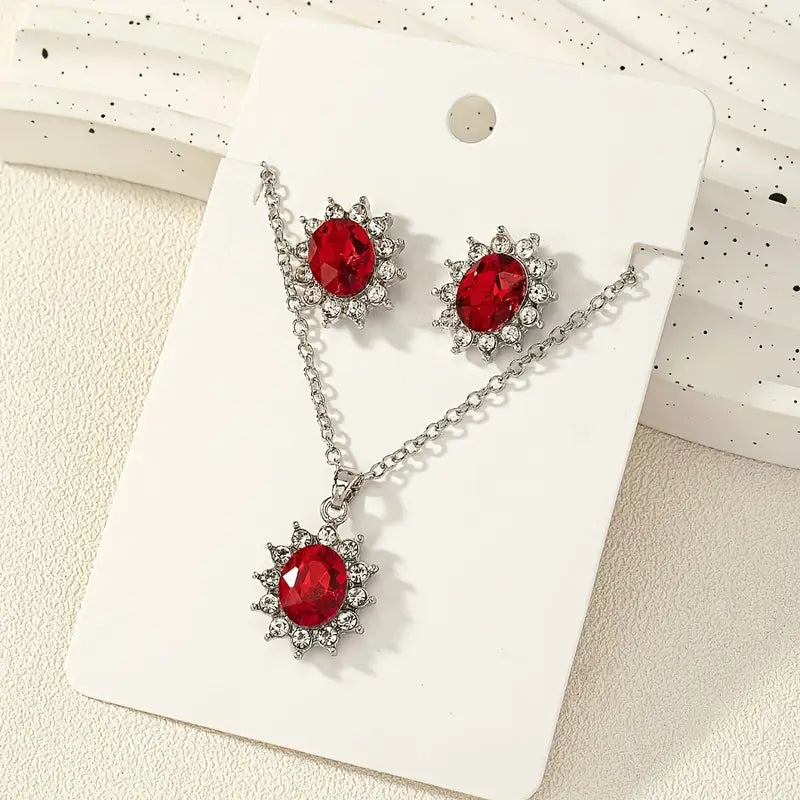 Lina – Delicato set con pendente in rubino.