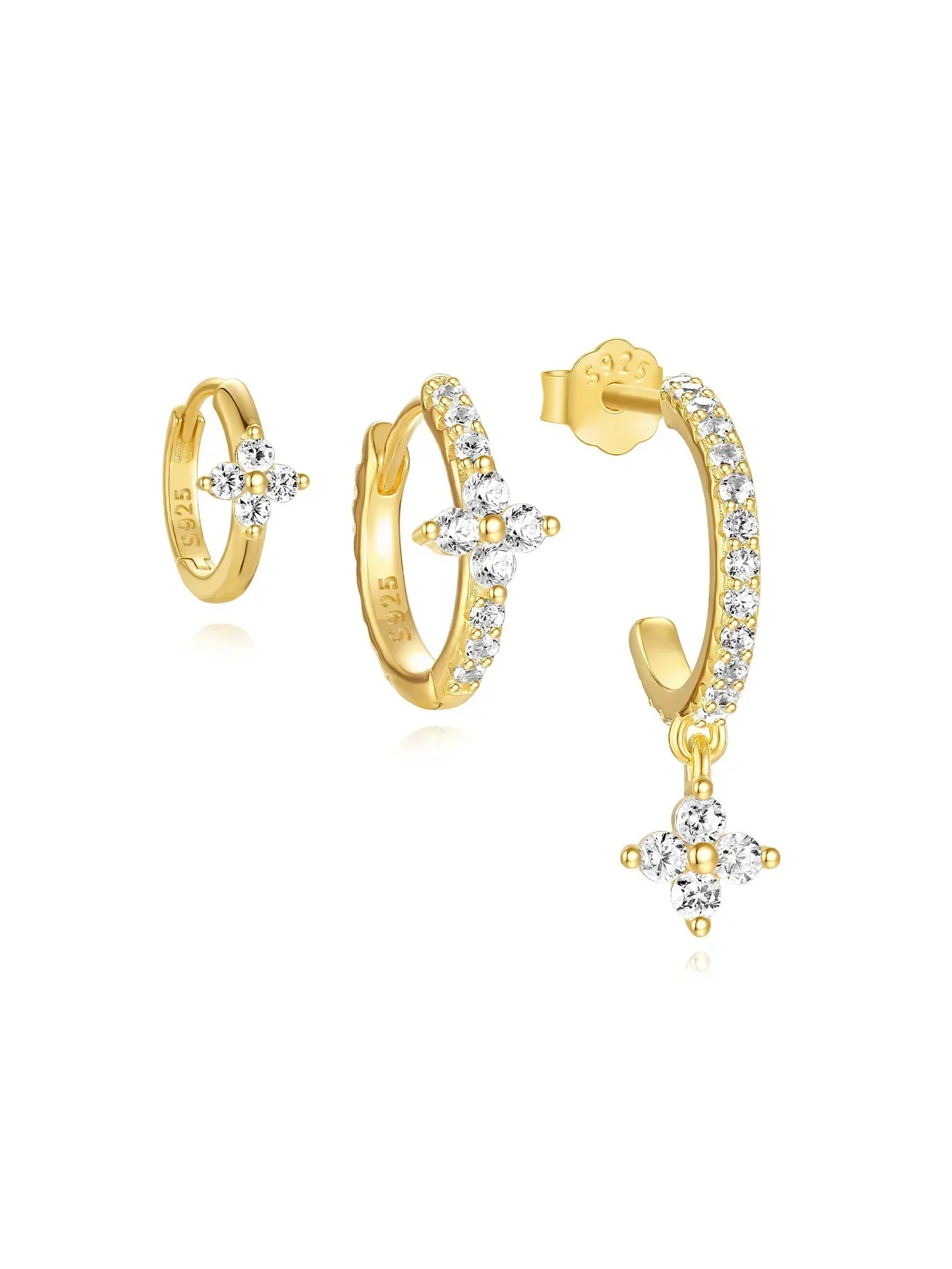 Eva-Marie – Delicati orecchini in oro dalla forma fluida.