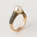 Theresia - Anello vintage in oro con perle