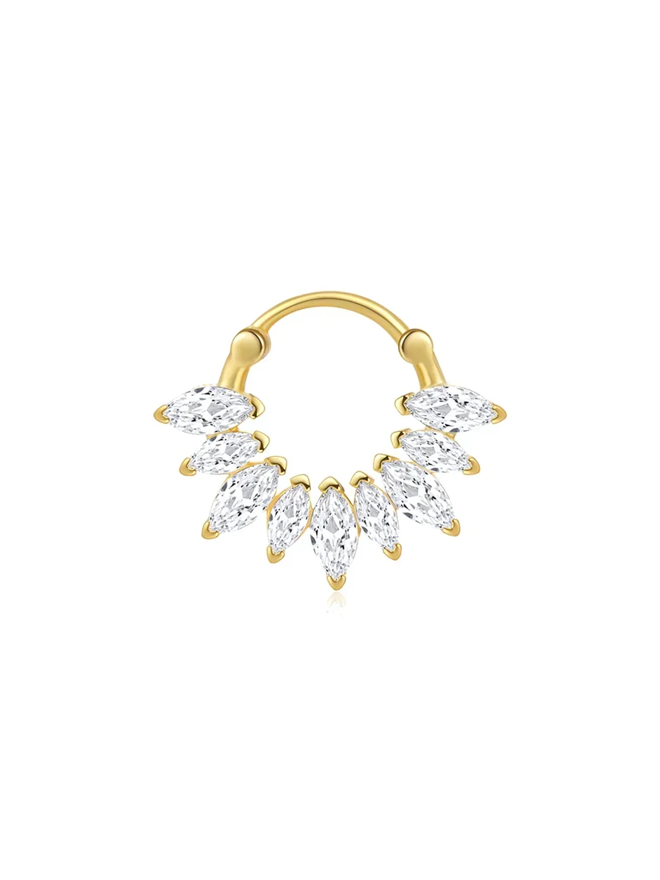 Daniela – Delicati orecchini in oro dalla forma fluida.