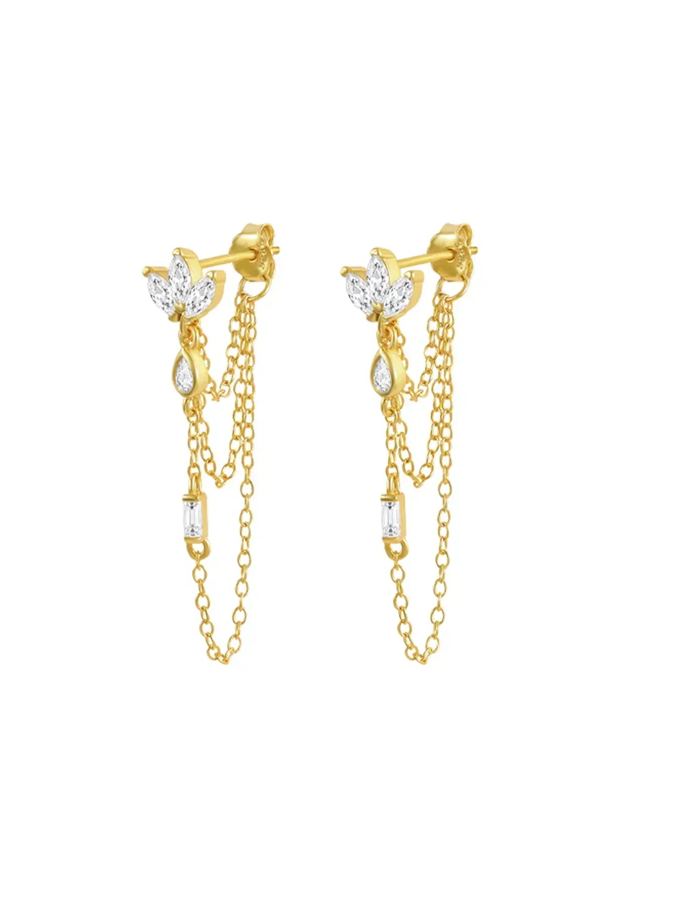 Daniela – Delicati orecchini in oro dalla forma fluida.