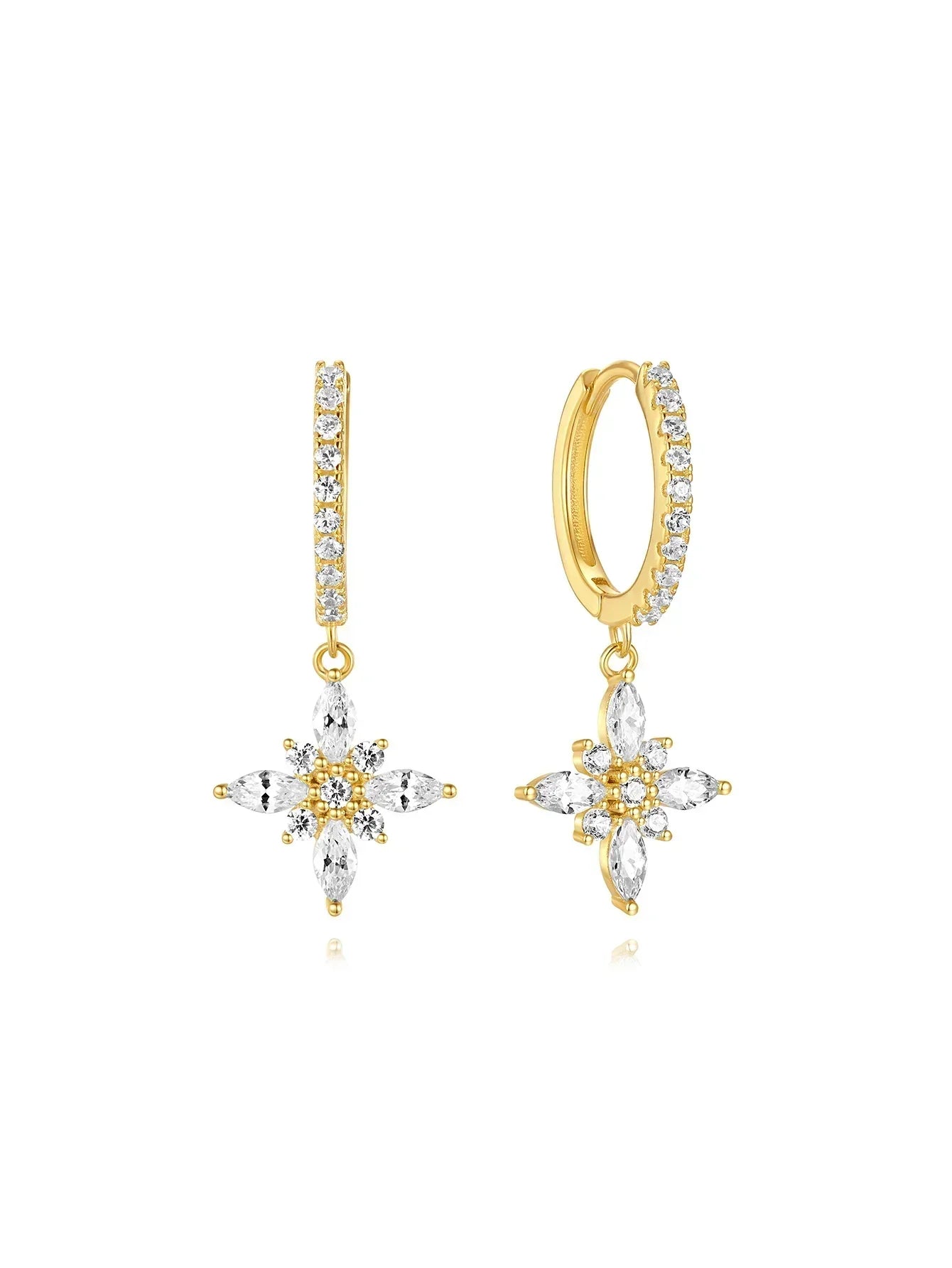 Eva-Marie – Delicati orecchini in oro dalla forma fluida.