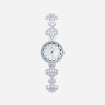 Elina – Orologio in oro con bracciale a fiori.