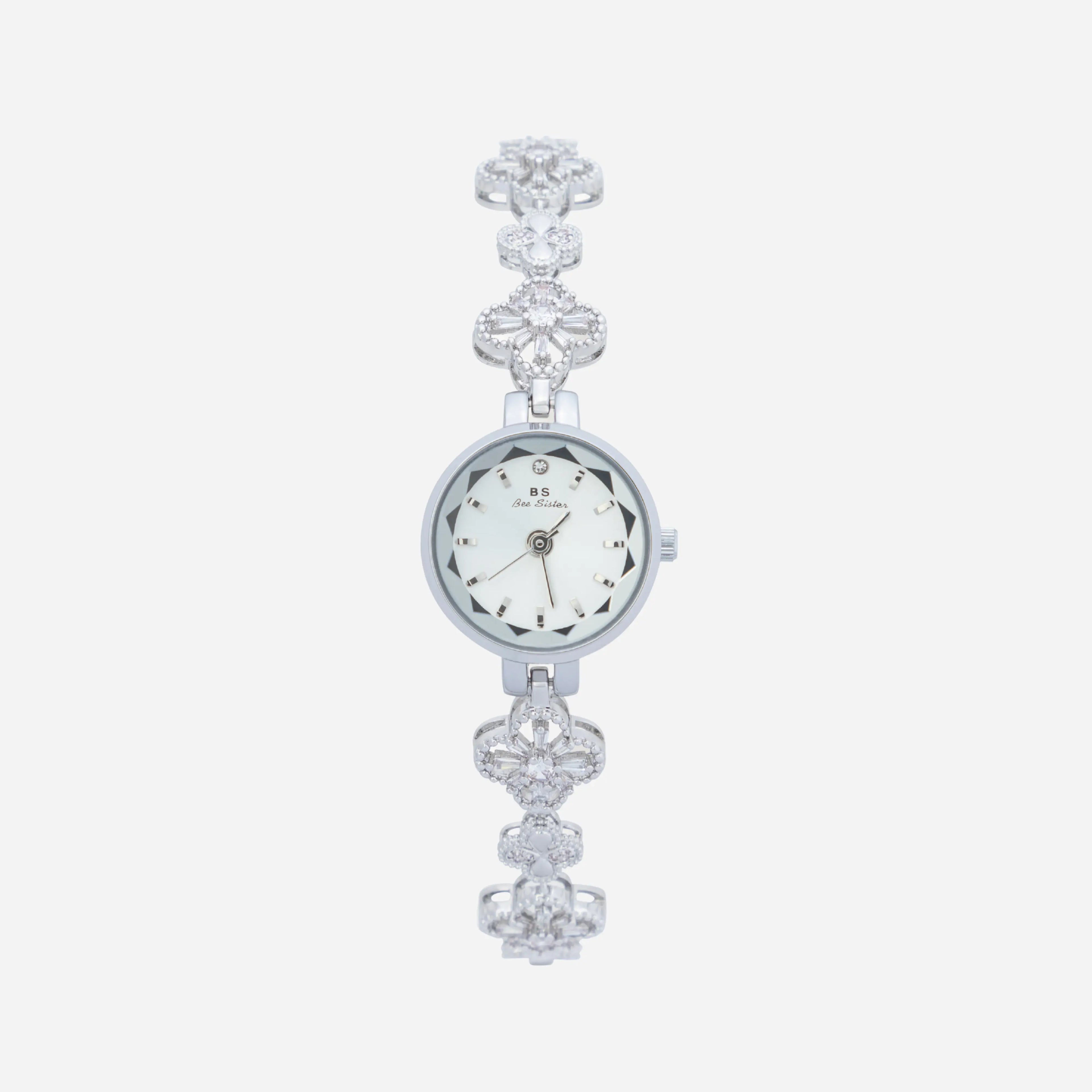 Elina – Orologio in oro con bracciale a fiori.