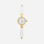Johana – Orologio in oro con bordo in cristallo.