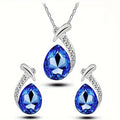 Helena – Parure di gioielli con gocce blu.