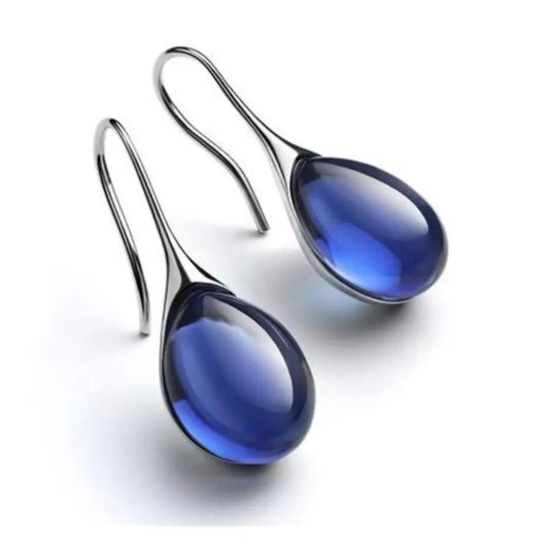 Kristýna - Orecchini pendenti in cristallo in oro e argento