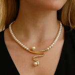 Set collana e orecchini con perle naturali