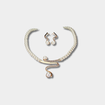 Set collana e orecchini con perle naturali