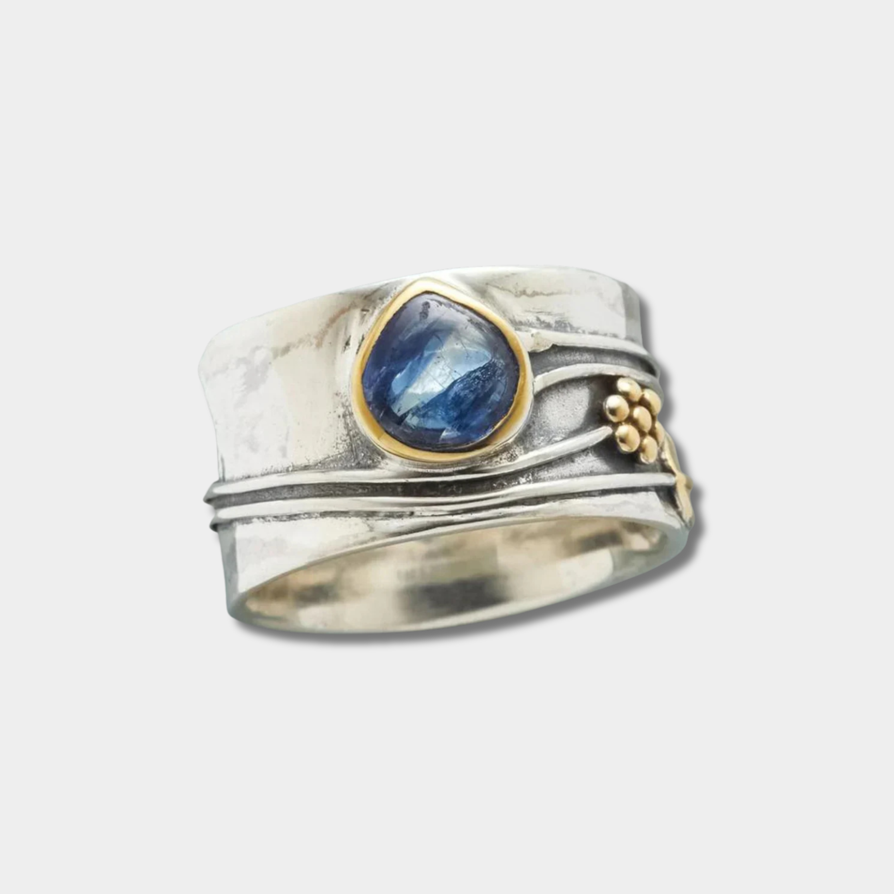 Gertrude - Anello da meditazione con pietre preziose ceche