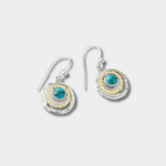 Anna-Sofie - Orecchini Boho Saturno con pietra turchese in argento e oro