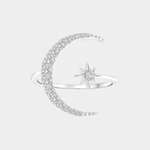 Anello in argento con luna e stelle