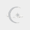 Anello luna e stella in argento