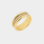 Elegante anello in zirconia con doppio inserto