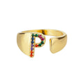 P - Anello iniziale in acciaio inossidabile dorato