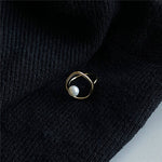 Greta – Anello placcato oro con perla.