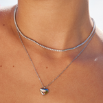 Viktorie – Collana dorata delicata con mini cristallo