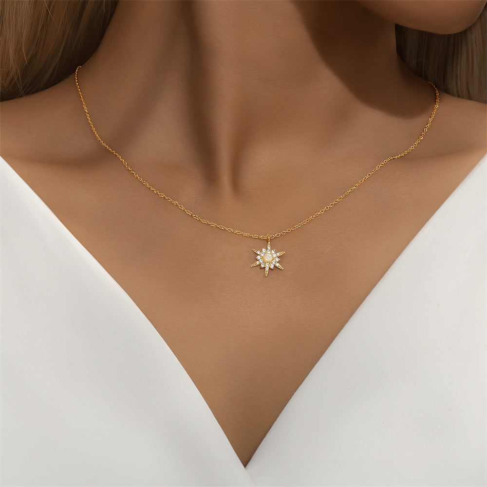 Amálie – Delicata collana in argento con pendente rotondo.