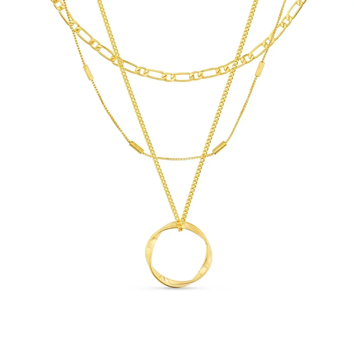 Ruth – Collana dorata con pendente strutturato
