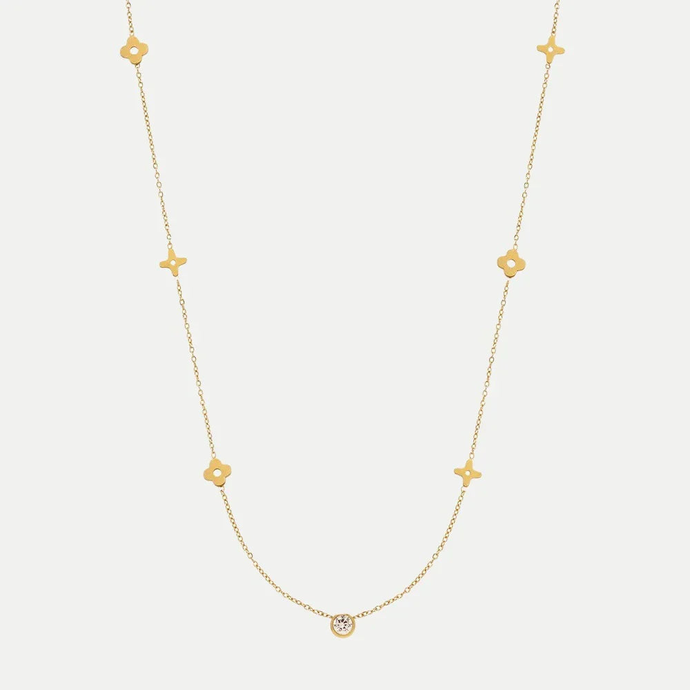 Carina – Collana dorata con accenti colorati