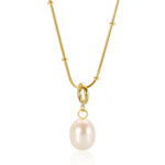Pavlina – Collana dorata con pendente in perla