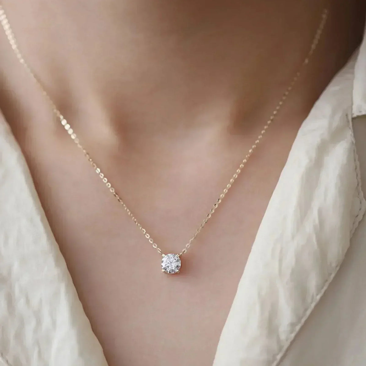 Rafaela - Collana in zircone argento placcato oro 18K