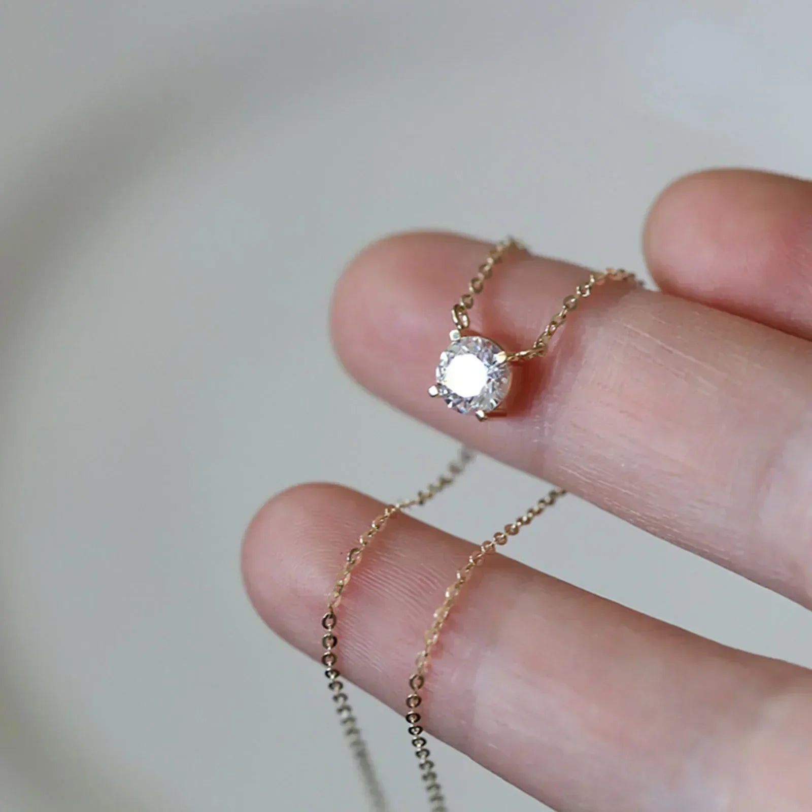 Rafaela - Collana in zircone argento placcato oro 18K