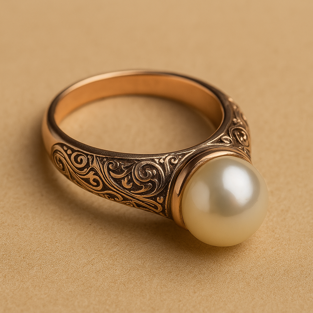 Theresia - Anello vintage in oro con perle
