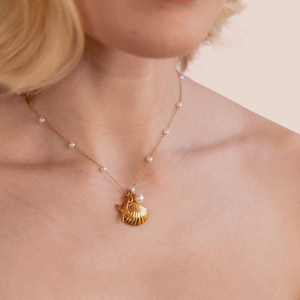 Pavlína – Collana in oro con mini cristalli.