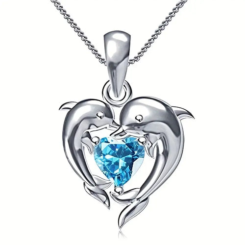 Amira – Ciondolo a forma di cuore con zaffiro.