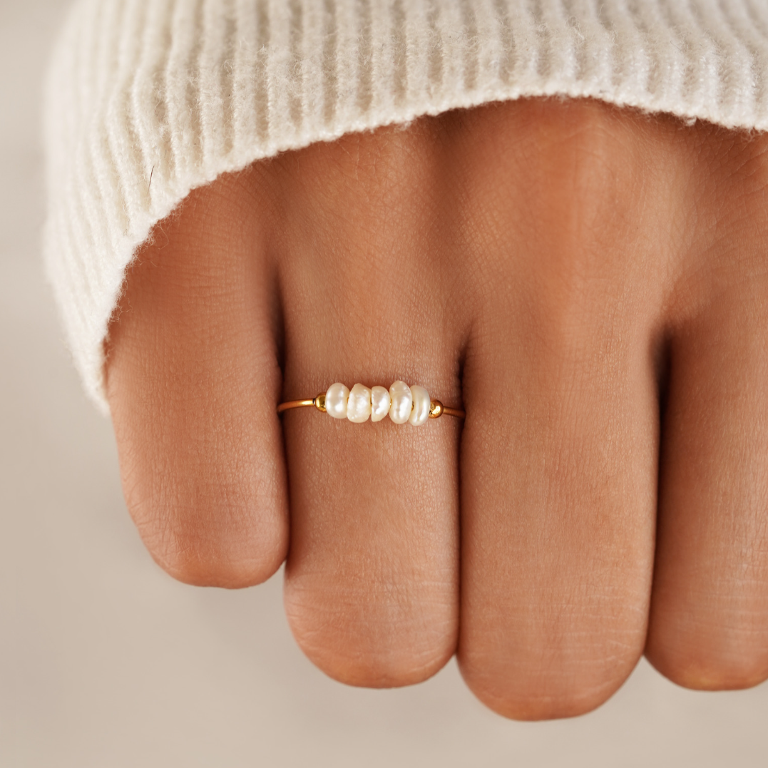 Grace - Anello con perla d'acqua dolce