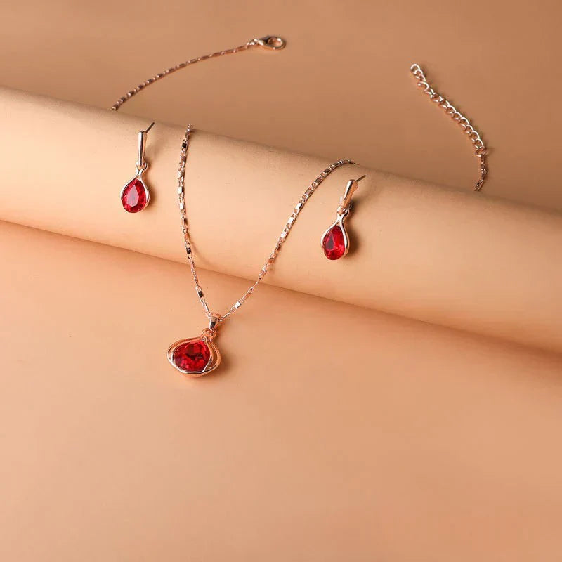 Zara – Parure di rubini dal fascino discreto.