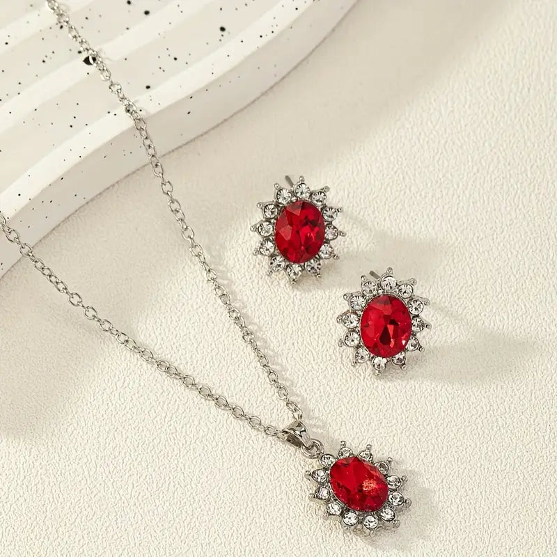 Lina – Delicato set con pendente in rubino.