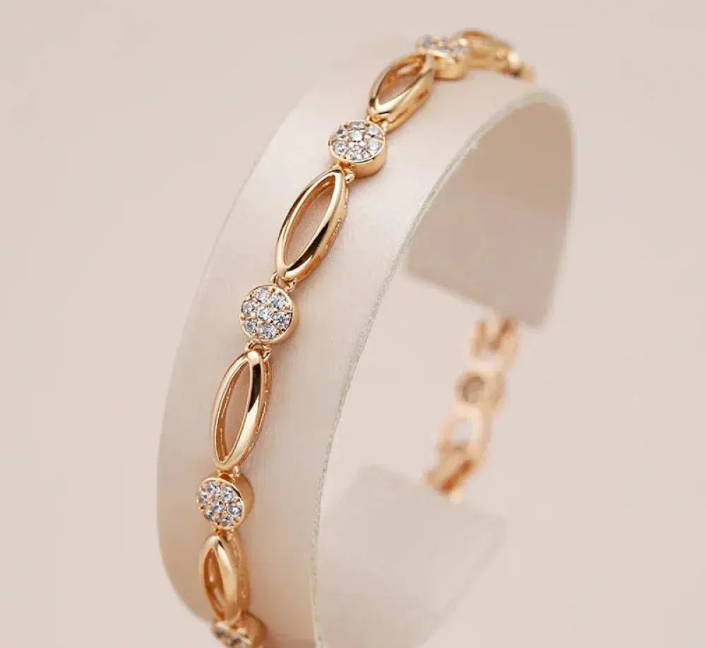 Klára - Elegante bracciale in oro con zirconi