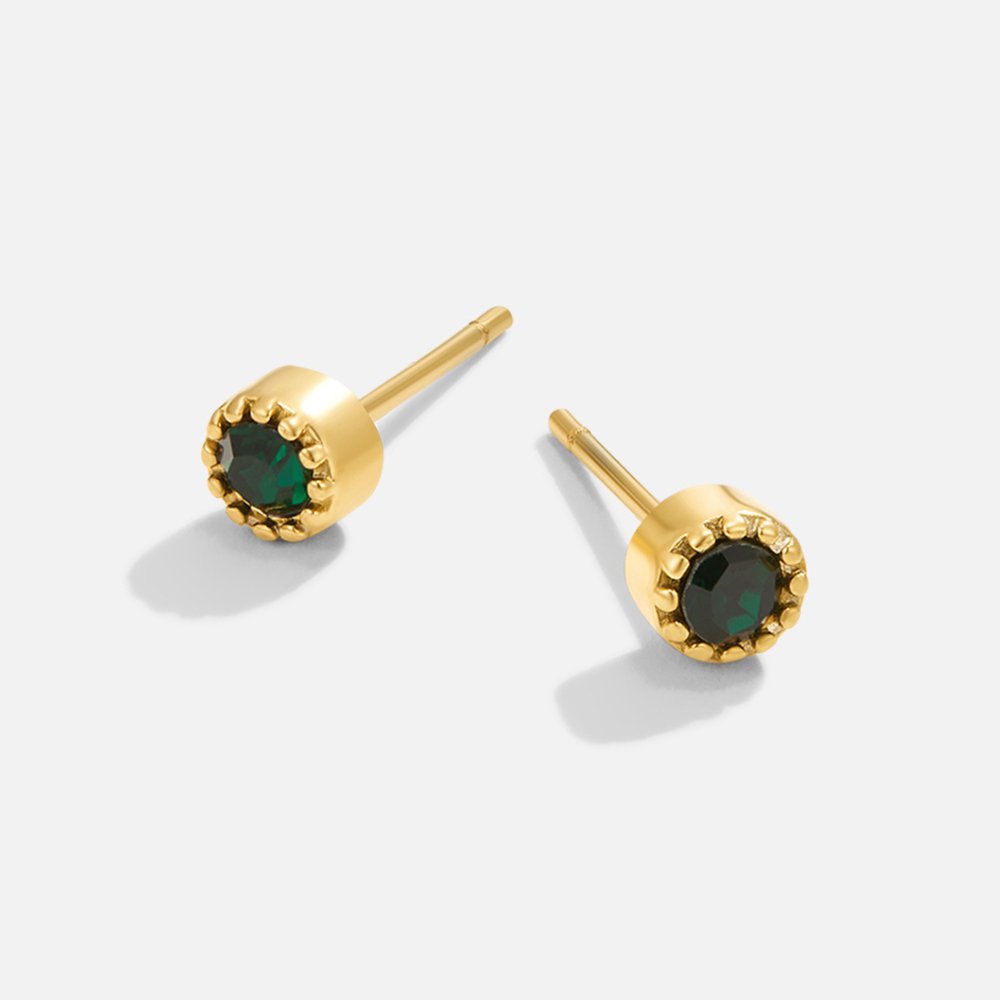 Victoria – orecchini in oro con pietra verde.