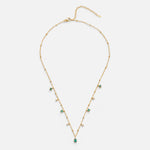 Marta – Collana dorata con pendente verde