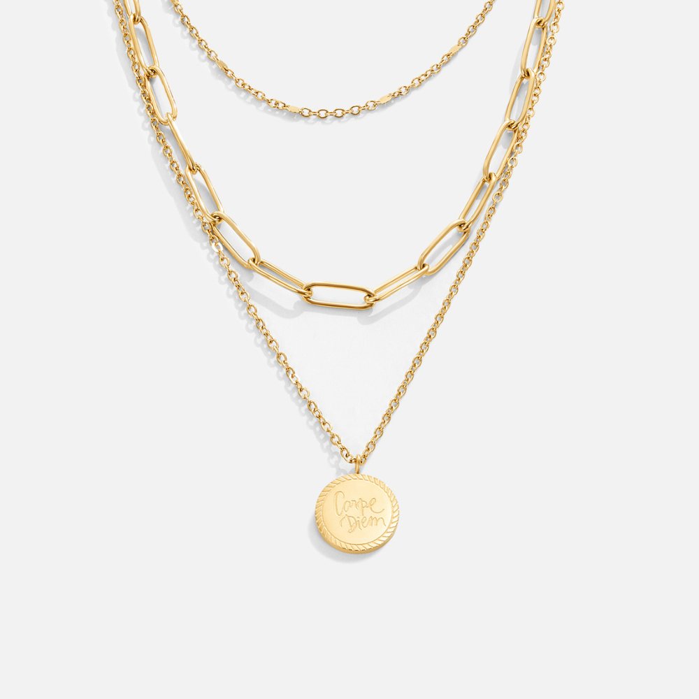 Elfriška – Collana doppia con pendente dettagliato a forma di moneta