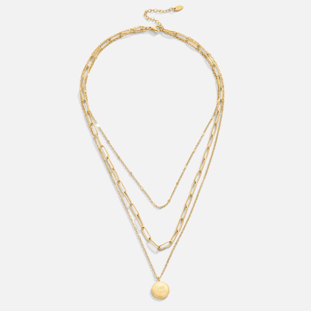 Diana – Collana dorata con pendente piatto