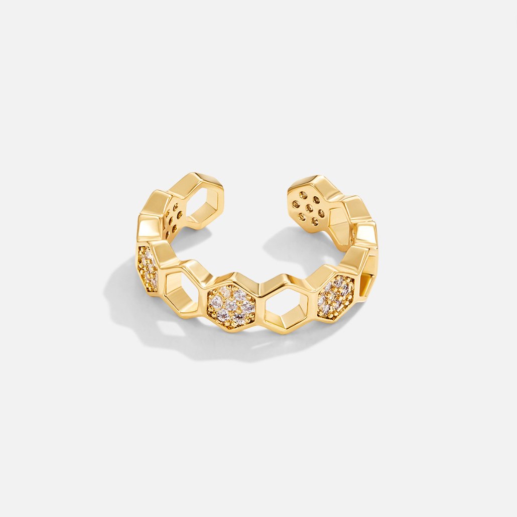 Friedrika – Anello placcato oro con perla decorativa.